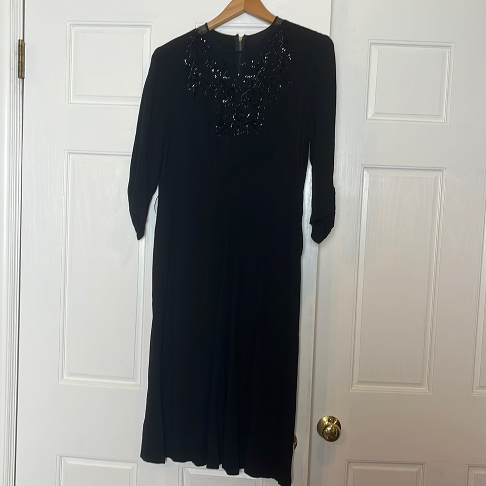 1940s Black Dress with beading